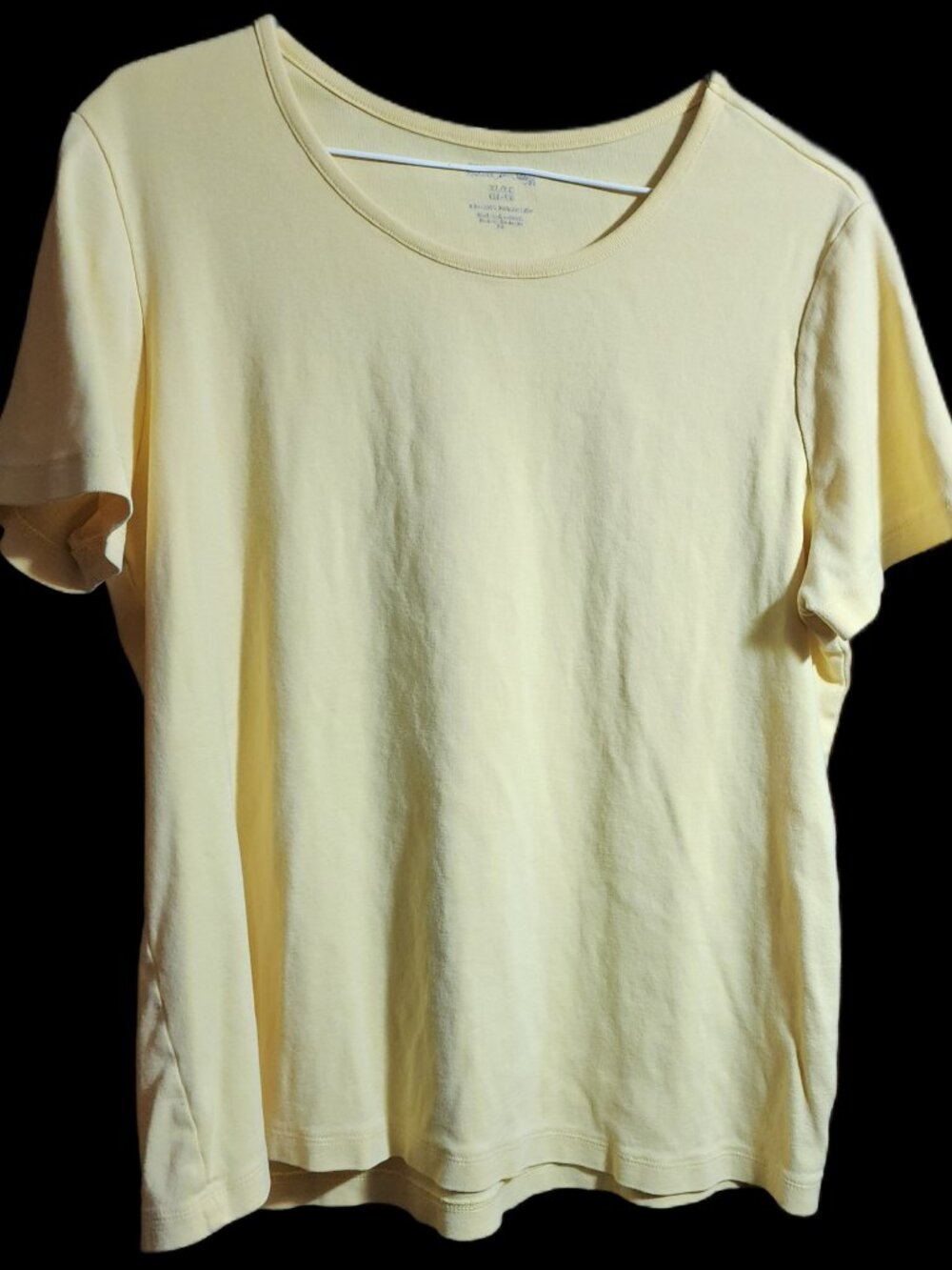 White Stag Women's XL (16-18) Light Yellow 100% Cotton Short Sleeve T-Shirt